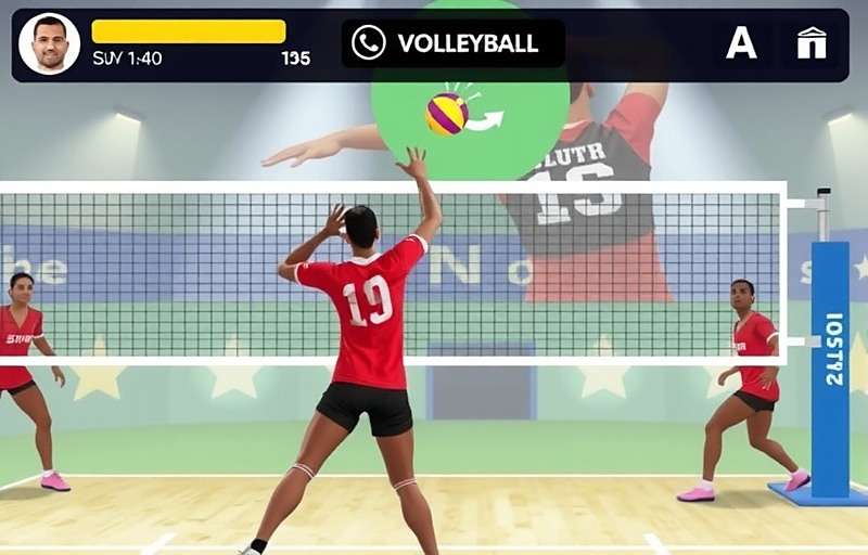 Volleyball Champs of India - Exciting spike action Volleyball Champs of India gameplay showing a player spiking the ball