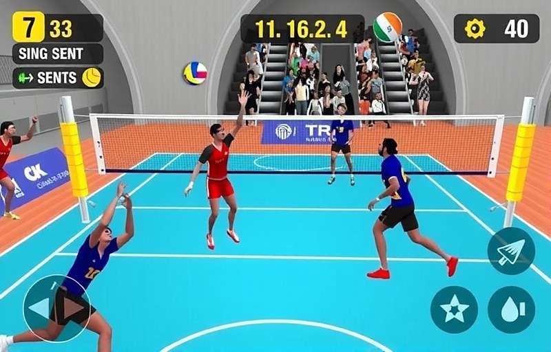 Volleyball Champs of India - Indian players competing in a tournament Volleyball Champs of India game screenshot showing Indian players in action
